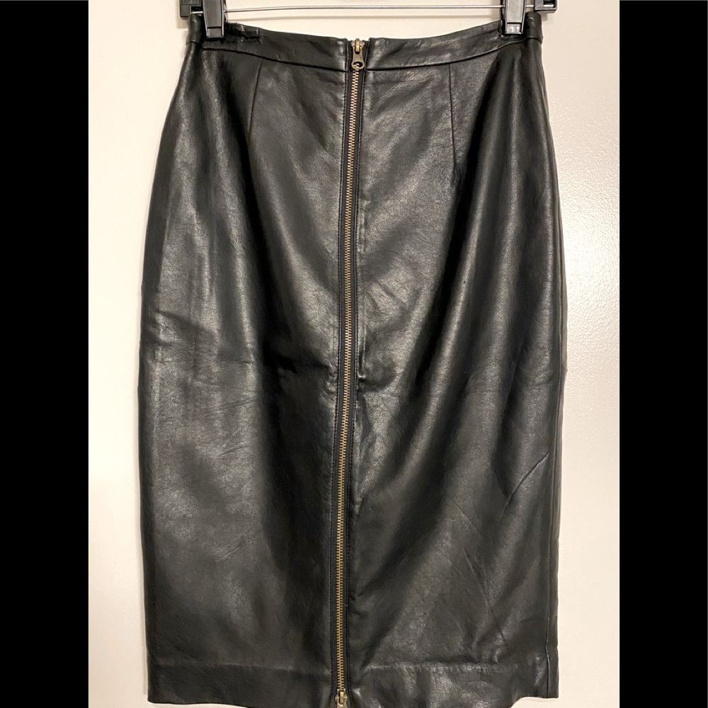 Black Leather Pencil Skirt